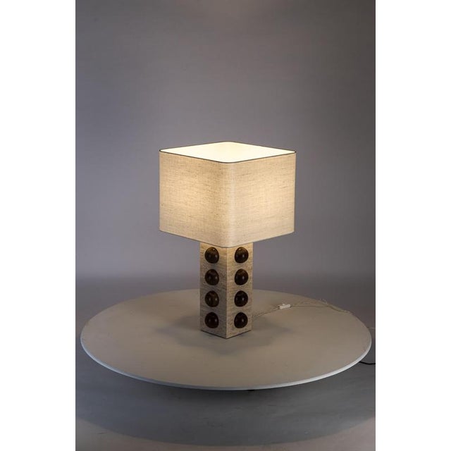 Bulle Travertine Table Lamp by Studio Karen B For Sale - Image 4 of 8