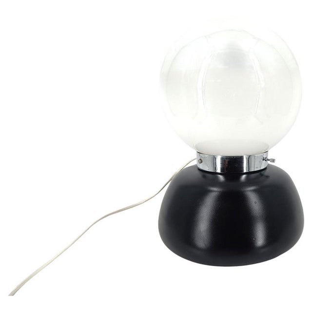 Black Vintage Murano Glass Table Lamp from Mazzega, 1960s For Sale - Image 8 of 8