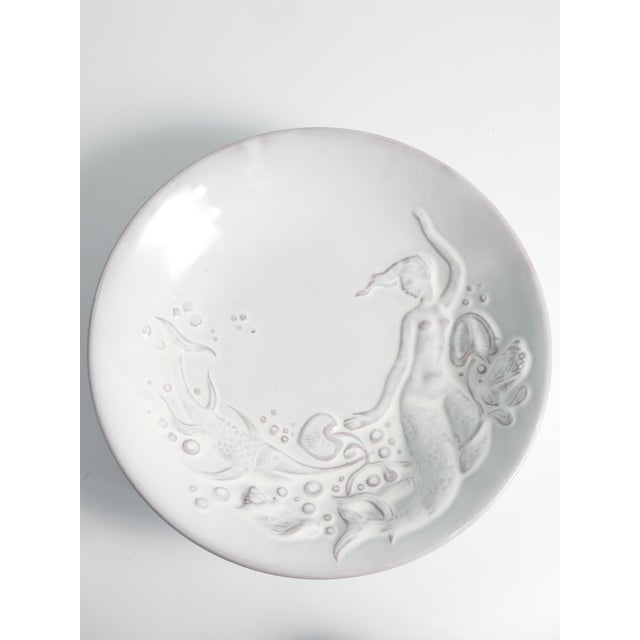 Art Deco White Earthenware Mermaid Bowl by Mari Simmulson for Upsala-Ekeby, 1950s For Sale - Image 9 of 18