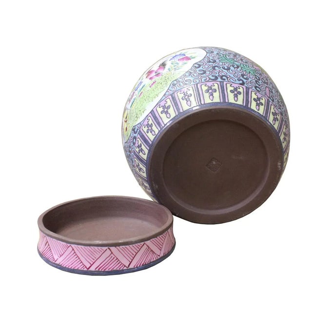 Chinese Zisha Clay Color Rooster Scenery Container Jar cs2636 For Sale - Image 4 of 7