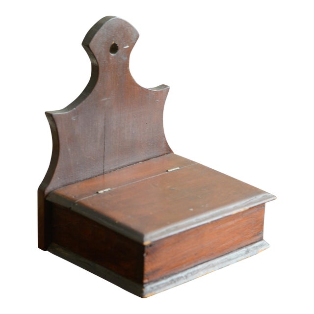 Vintage Primitive Hanging Wooden Salt or Candle Box For Sale