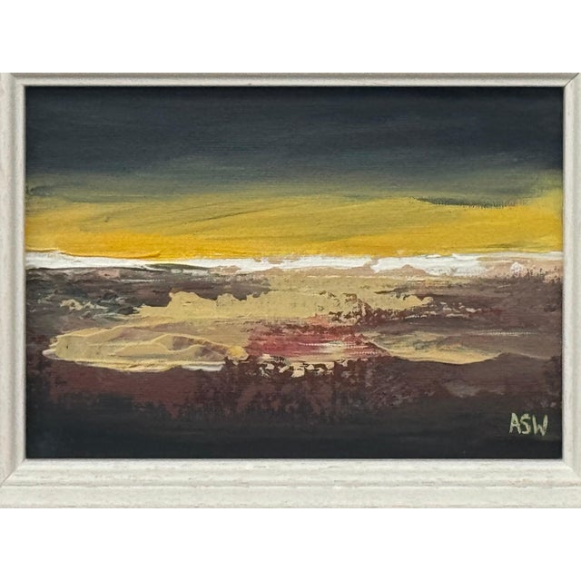 Midnight Ember - Miniature Abstract Landscape Art Study by Contemporary Artist 2025 For Sale - Image 16 of 17
