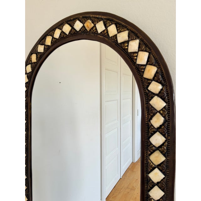 Metal Vintage Moroccan Moorish Wall Mirror For Sale - Image 7 of 10