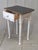 Antique Pine Nightstands Painted White With Gray Banding and Black Tops - A Pair For Sale In Denver - Image 6 of 17