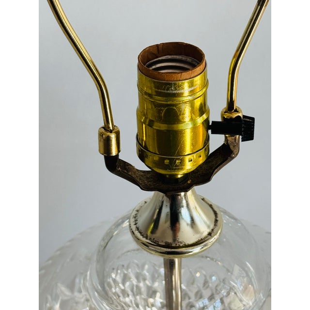Vintage 1970s Diamond Pattern Lead Crystal Table Lamps, a Pair For Sale In Boston - Image 6 of 11