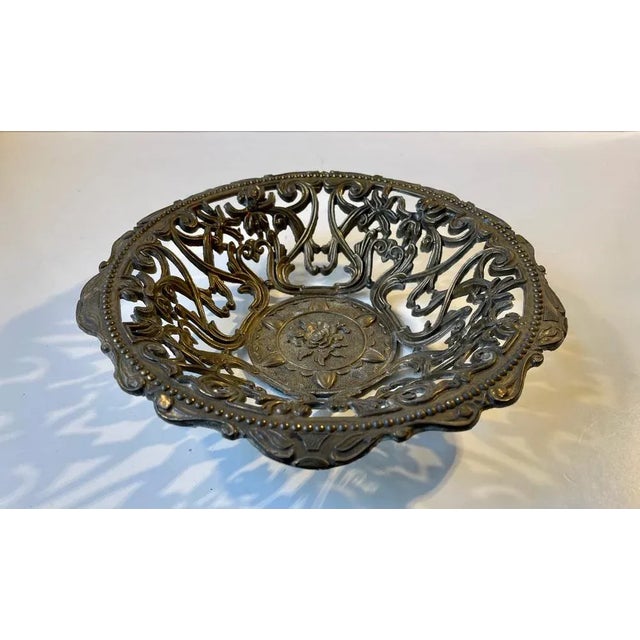 1970s Vintage Italian Filigree Bowl in Brass For Sale - Image 5 of 10