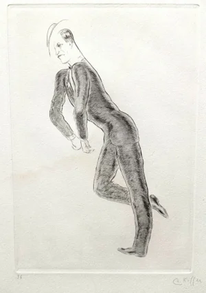 Charles Kiffer, Maurice Chevalier, Original Drypoint Etching, 1920s