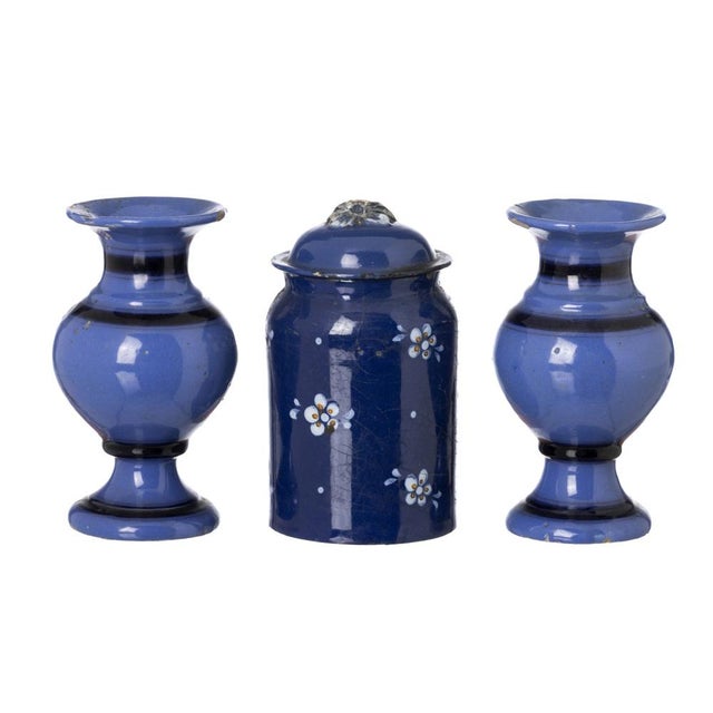 19th Century Earthenware Pot with Lid and Vases, Set of 3 For Sale - Image 6 of 6