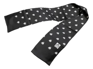 Vintage Dolce & Gabbana Black and White Sicilian Symbol Silk Scarf