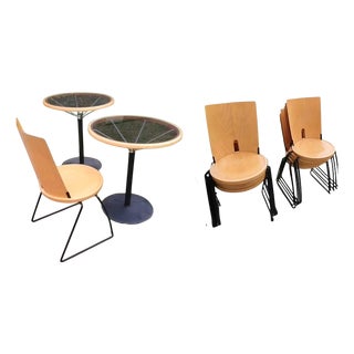 Tables and Chairs by Borge Lindau for Blå Station, Set of 12 For Sale