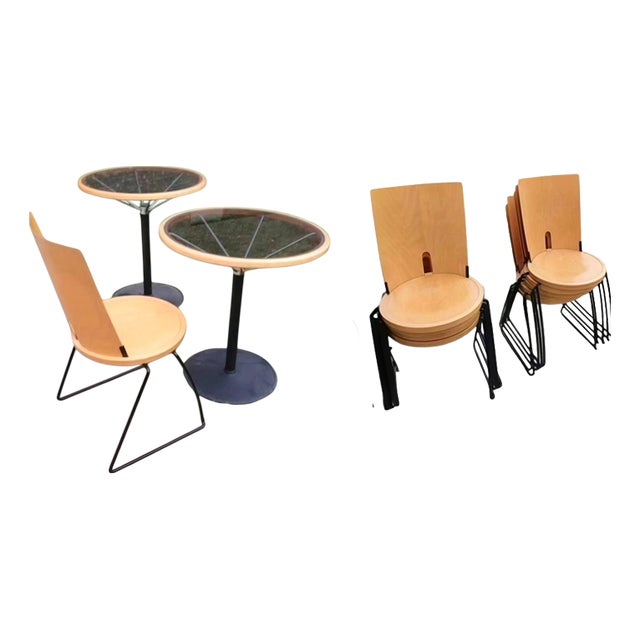 Tables and Chairs by Borge Lindau for Blå Station, Set of 12 For Sale