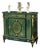 French Louis XVI Green Cabinet With Lock, Bronze Accents & Gold Leaf Details For Sale