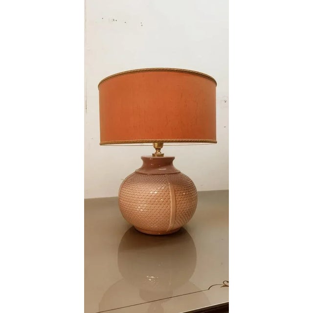Ceramic Light with Fabric Lampshade For Sale - Image 6 of 9