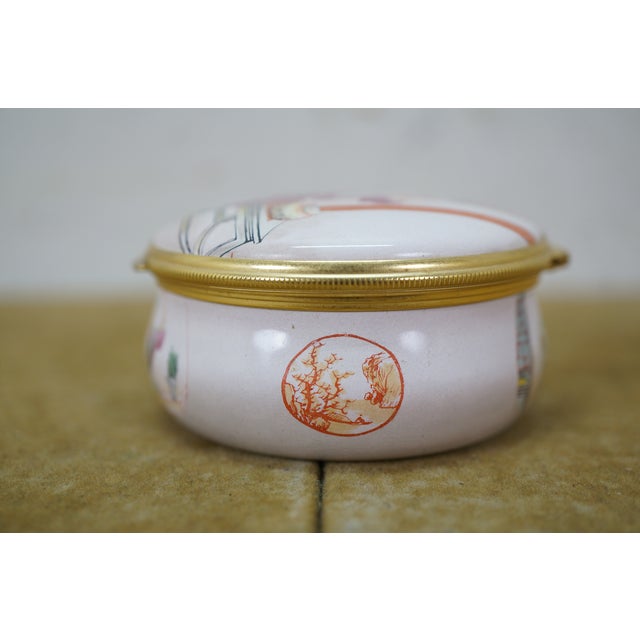 Mid 20th Century Halcyon Days England Chinese Chinoiserie Enamel Keepsake Box 2.5" For Sale - Image 9 of 13