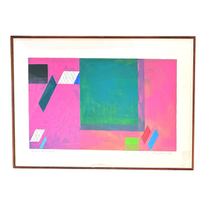 Original Signed Arlene Slavin "Jackman 1975" Large Framed Screenprint With Acrylic