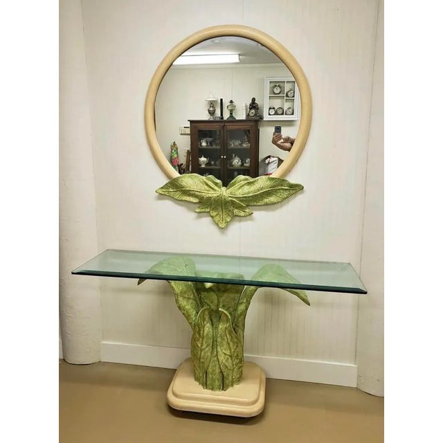 1970s 1970s Serge Roche Style Leaf Console and Mirror For Sale - Image 5 of 9