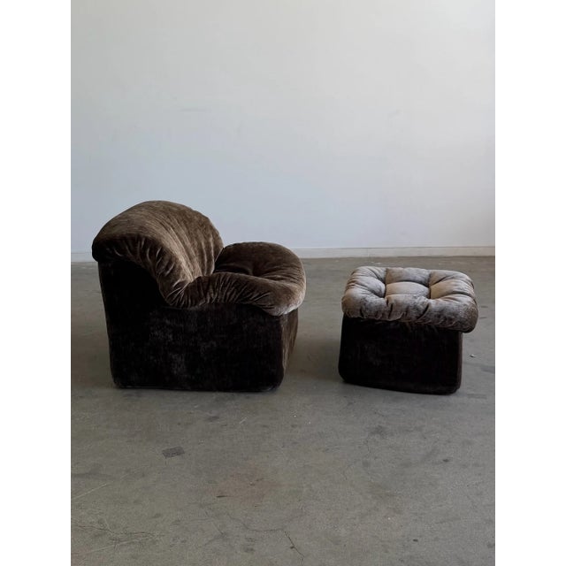 1980s 1980s Scoop Lounge Chair and Ottoman For Sale - Image 5 of 14