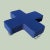 Late 20th Century Late 20th Century Postmodern Allermuir "Cross" Modular Bench Blue Upholstered Chrome Ottoman For Sale - Image 5 of 7