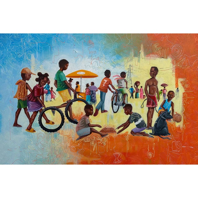 Childhood Memory by Gusenga Patrick, (2026) Acrylic on Canvas, 21st Century, Contemporary Art, Africa, Figurative, Realism For Sale
