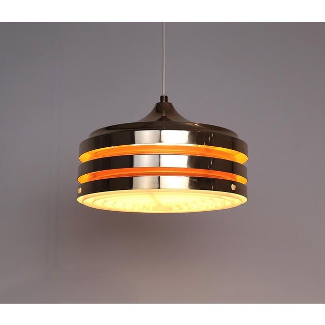 Golden Layered Pendant Lamp by Carl Thore for Granhaga, 1960s For Sale - Image 3 of 8