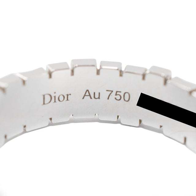 Men’s Christian Dior Gem Collection 18k White Gold Band Ring, Size 10 For Sale In Houston - Image 6 of 8