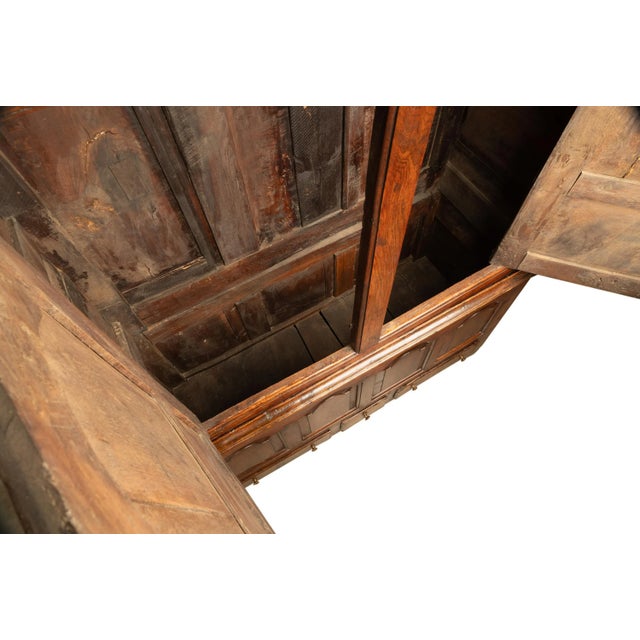 Antique 18th Century Welsh Oak Press Livery Housekeepers Cupboard Cabinet Chest 1750 For Sale - Image 14 of 14