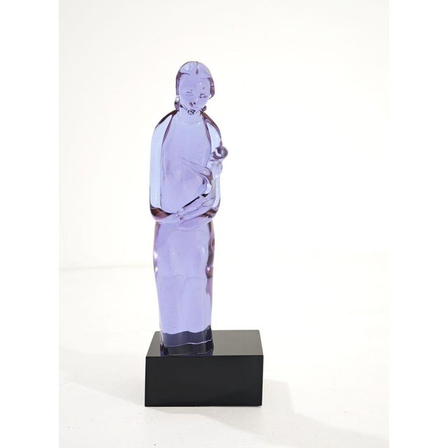 Mid-Century Modern Murano Glass Sculpture Woman and Baby Maternity, Italy, 1970s For Sale - Image 6 of 14