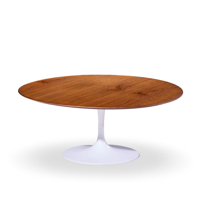 Mid 20th Century Eero Saarinen for Knoll Mid Century Tulip Walnut Coffee Table For Sale - Image 5 of 8