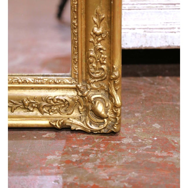 Antique Giltwood Wall Mirror, Louis XV Style, Hand-Carved, 1880 For Sale In Dallas - Image 6 of 8