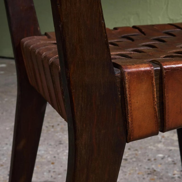 Chairs in Cognac Leather and Stained Oak from Jens Risom, United States, 1940s, Set of 6 For Sale - Image 11 of 14