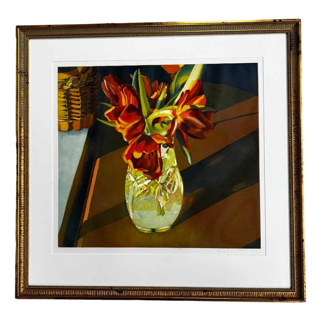 Sally Mara Sturman, Tulips, 1981, Original Lithograph, Framed For Sale