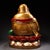 Copper 1980s Hand-Painted Gilt Solid Copper Laughing Buddha Statue, Seated Maitreya Buddha on Lotus Base, Chinoiserie Sculpture For Sale - Image 8 of 10