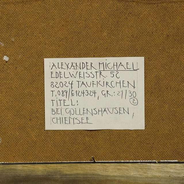 Gollenshausen, Lake Chiemsee – Oil Painting by Alexander Michael, 1994 For Sale - Image 6 of 7