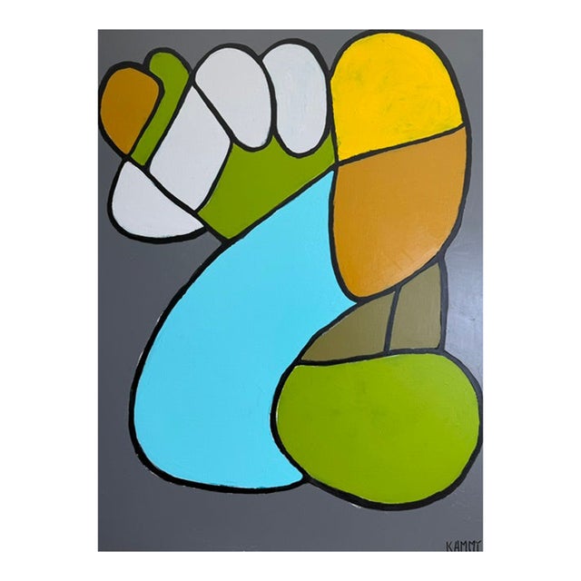 Bold Graphic Pop Art Abstract Canvas – Modern Color Block Painting (36 X 48) For Sale