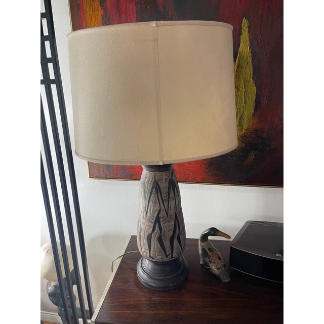 Mid 20th Century Mid-Century Modern Art Pottery Dancing Figures Table Lamp For Sale - Image 5 of 12