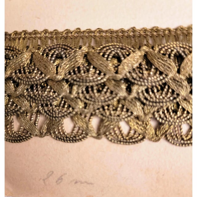 French Provincial Antique Gold Metallic Swag Trim Braided 18+ Yards at 1" Wide For Sale - Image 3 of 6