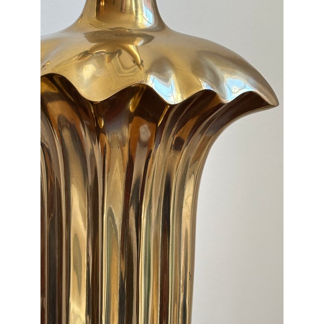 20th Century Pierre Cardin-Style Sculptural Brass Table Lamps — A Pair For Sale - Image 13 of 16