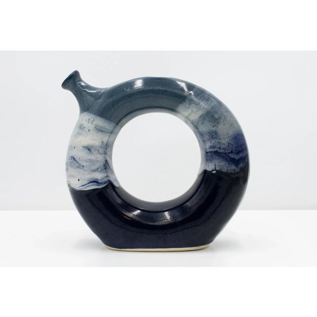 Vintage 1990s Handmade Donut Tube Pitcher For Sale - Image 13 of 13