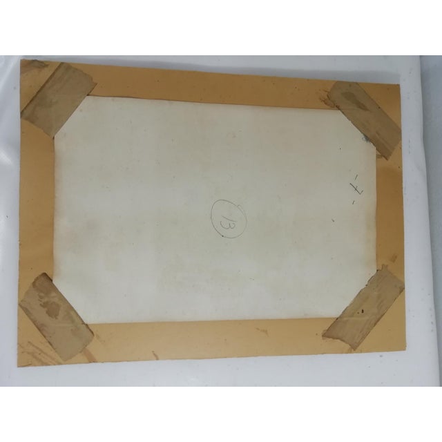 Woman Working at the Spinning Wheel, 1800s, Watercolour For Sale - Image 13 of 14