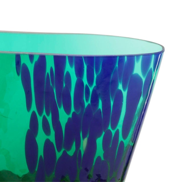 Italian Artisanal Green Murano Glass Vase, 1970s For Sale - Image 4 of 13