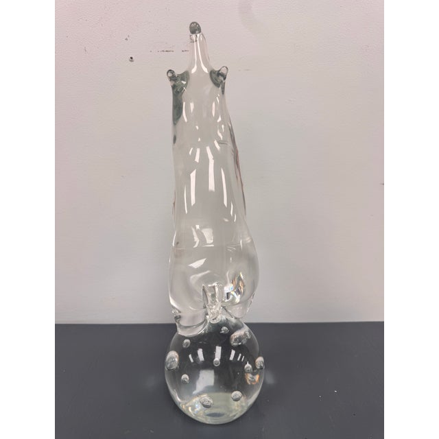 Mid 20th Century Mid 20th Century Signed Zanetti Murano Glass Pig Sculpture on Bubble Ball Base For Sale - Image 5 of 7
