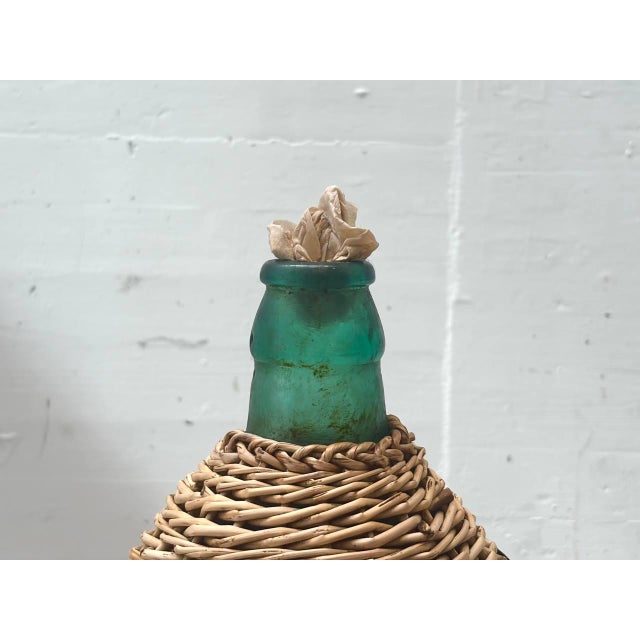 Mid-Century Italian Glass Balloon Bottle in Wickerwork, 1960s For Sale - Image 11 of 14