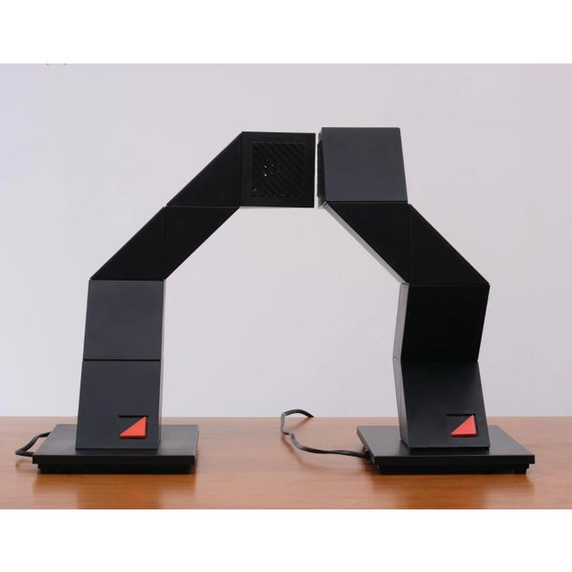 Postmodern Zig-Zag Table Lamps by Shui L. D. Chan, Hong-Kong, 1984, Set of 2 For Sale - Image 3 of 11