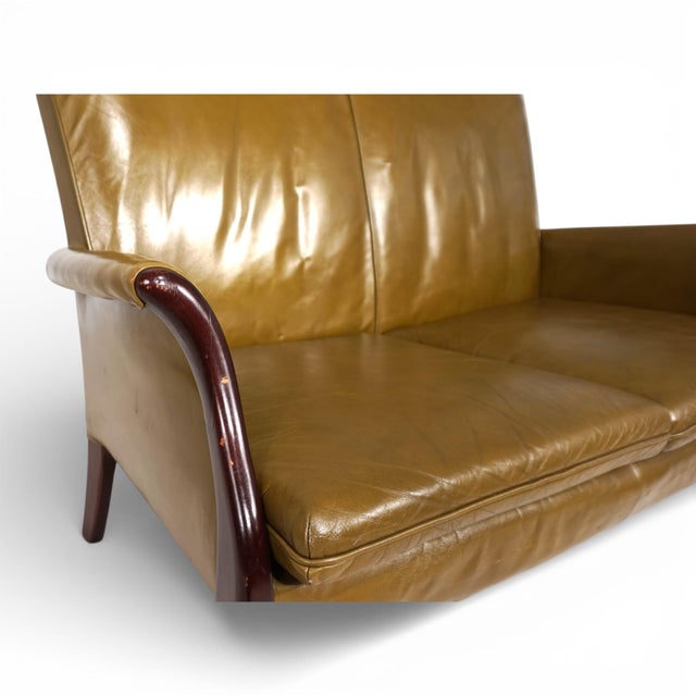 Two-Seater Sofa in Moss Green Froxfield Leather by Parker Knoll, 1960 For Sale - Image 9 of 12