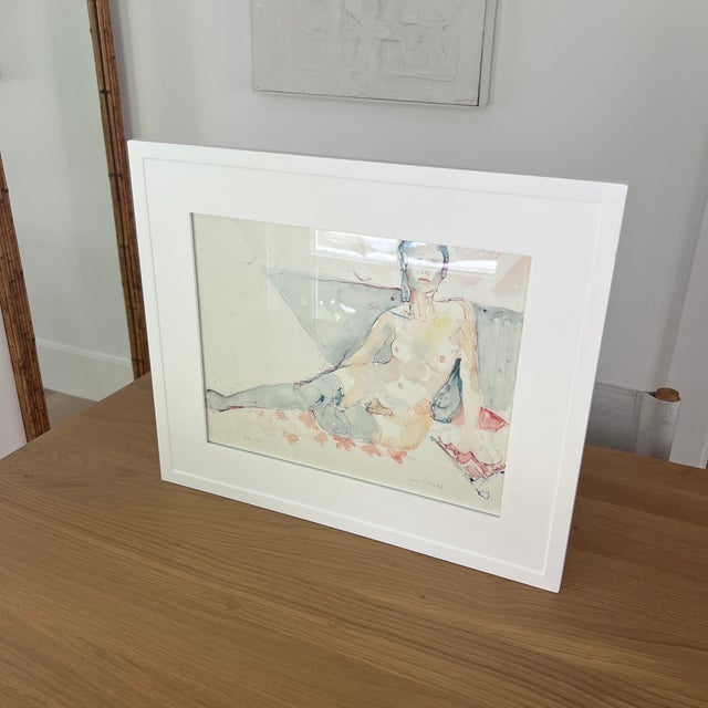 Paint Original Framed Nude Watercolor Painting For Sale - Image 7 of 7