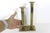 Set of Two Vintage Brass Candle Holders, Candle Sticks, Pair of Candleholders, 2 Tall Candlesticks Square For Sale - Image 6 of 7