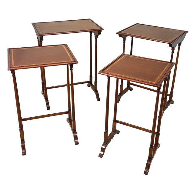 Antique Mahogany Quartetto Nesting Tables, 1880, Set of 4 For Sale - Image 9 of 15