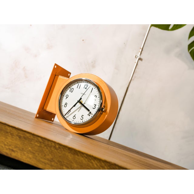 Orange Double-Sided Slave Clock from Citizen, 1980s For Sale - Image 6 of 14
