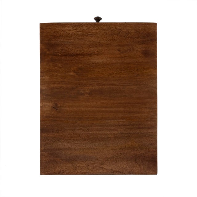 Alec 1 Drawer C Shaped End Table, Medium Brown For Sale - Image 9 of 10