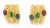 14K Yellow Gold Cabochon Ruby, Emerald & Sapphire Clip-On Earrings. These vibrant clip-on earrings feature 2 natural...